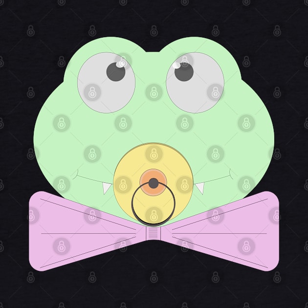 Little baby crocodile (cub) with a bow tie and a pacifier by EvgeniiV